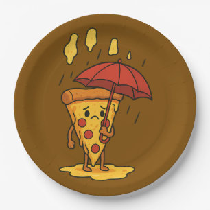 Pizza Under the Cheese Rain Paper Plates