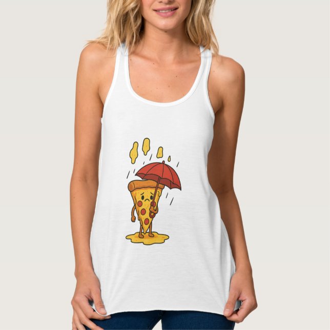 Pizza Under the Cheese Rain Tank Top (Front)