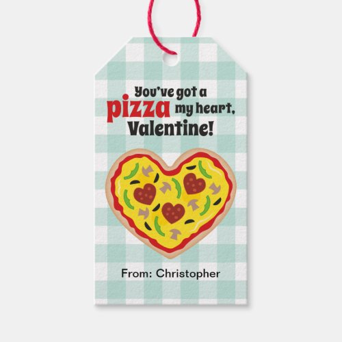 Pizza Valentine Gift Tag for Kids
