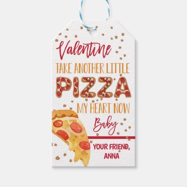 Pizza Valentine Great Catch Favor Tag (Front)