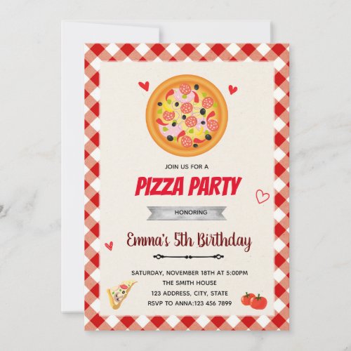 Pizza valentine party invitation