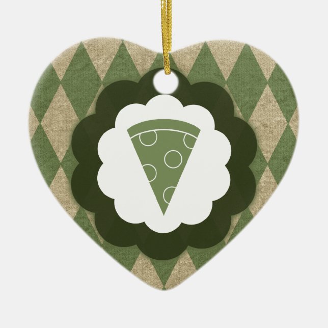 pizza vintage ceramic ornament (Front)