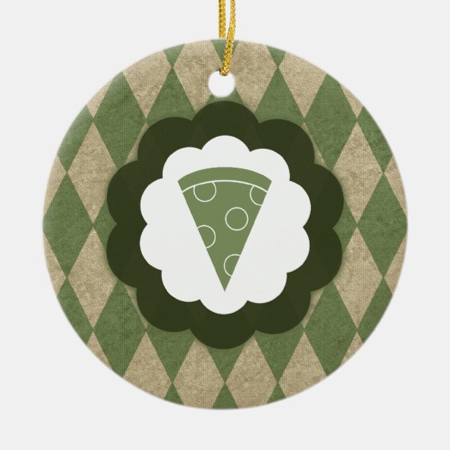 pizza vintage ceramic ornament (Front)