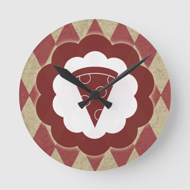 pizza-vintage round clock (Front)