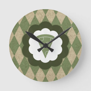 pizza-vintage round clock