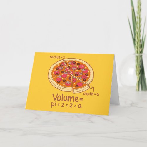 Pizza Volume Mathematical Formula  Pizza Card