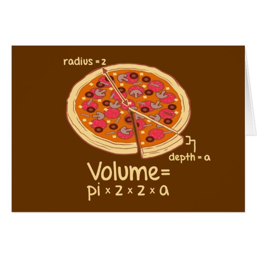 Pizza Volume Mathematical Formula = Pi*z*z*a Cards (Front Horizontal)
