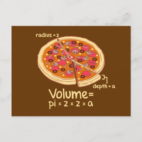 Pizza Volume Mathematical Formula  Pizza Postcard