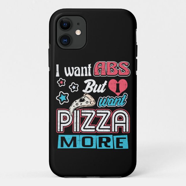 Pizza vs Abs - Bulking Diet - Funny Carbs Novelty Case-Mate iPhone Case (Back)
