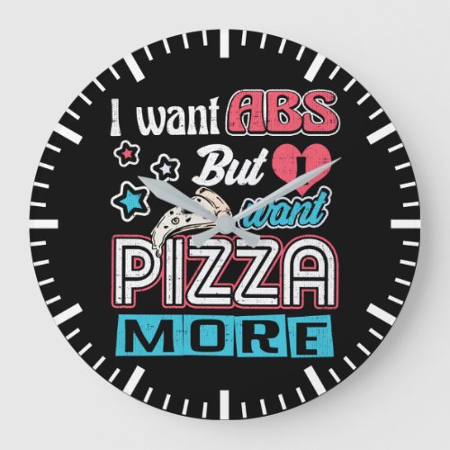 Pizza vs Abs _ Bulking Diet _ Funny Carbs Novelty Large Clock