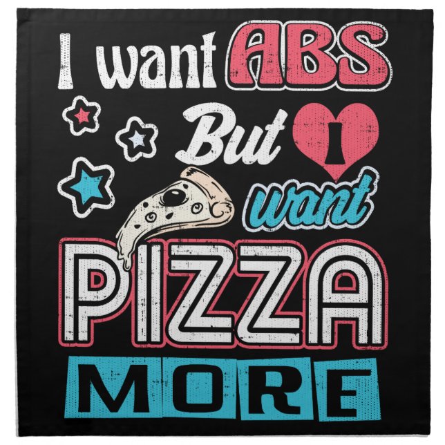 Pizza vs Abs - Bulking Diet - Funny Carbs Novelty Napkin (Front)