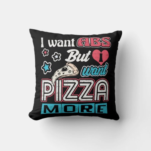 Pizza vs Abs _ Bulking Diet _ Funny Carbs Novelty Throw Pillow