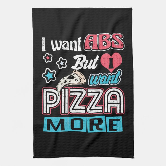 Pizza vs Abs - Bulking Diet - Funny Carbs Novelty Towel (Vertical)