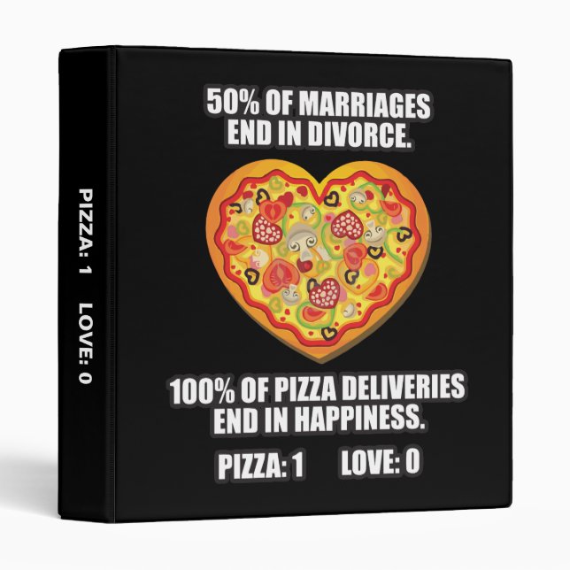 PIZZA vs LOVE 3 Ring Binder (Front/Spine)