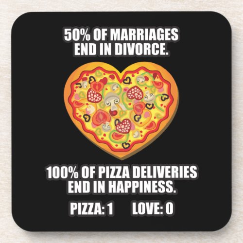 Pizza vs Love Beverage Coaster