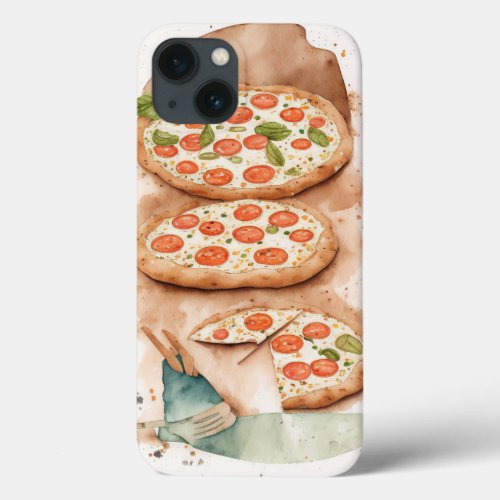 Pizza watercolour foodlover iPhone 13 case