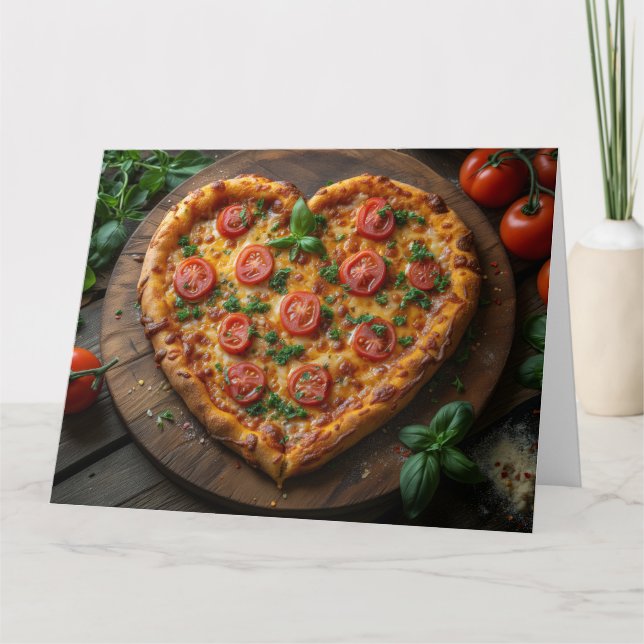 PIZZA WEDDING CONGRATULATIONS GREETING CARD (Front)