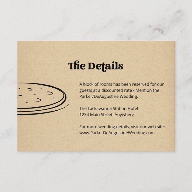 Pizza Wedding Information Details Enclosure Card (Front)