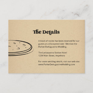 Pizza Wedding Information Details Enclosure Card