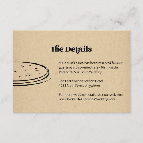 Pizza Wedding Information Details Enclosure Card