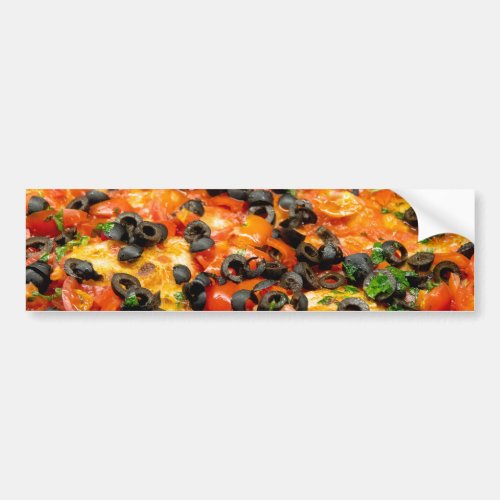 Pizza with black olives bumper sticker