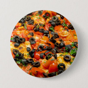 Pizza with black olives button