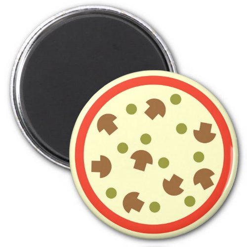 Pizza with Mushrooms Olives Cheese Tomato Sauce Magnet
