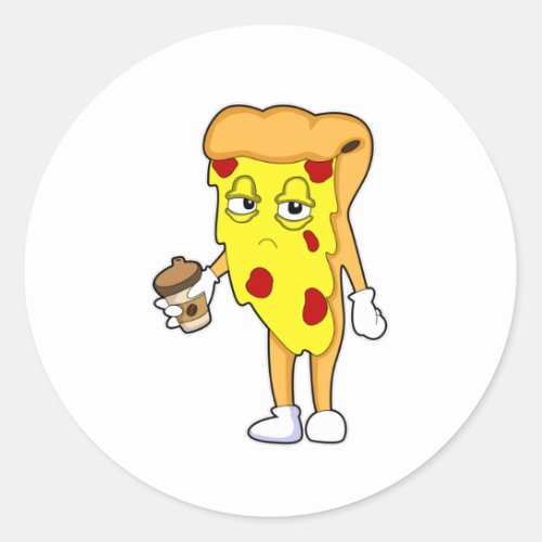 Pizza with Salami Cheese  Coffee Classic Round Sticker