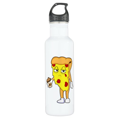 Pizza with Salami Cheese  Coffee Stainless Steel Water Bottle