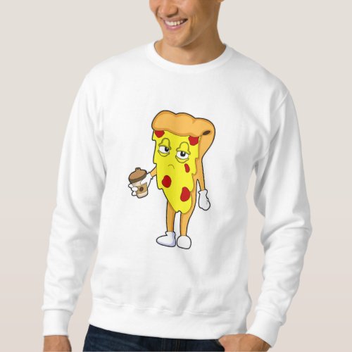 Pizza with Salami Cheese  Coffee Sweatshirt