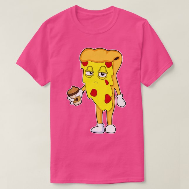Pizza with Salami Cheese Coffee T-Shirt (Design Front)