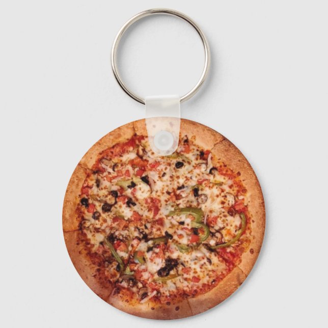 Pizza with the Works   Keychain (Front)