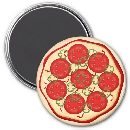 Pizza with tomatoes and peppers magnet