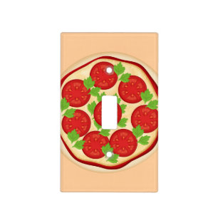 Pizza with tomatoes light switch cover