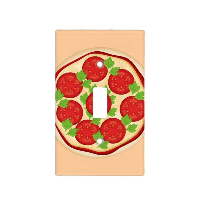 Pizza with tomatoes light switch cover (Front)