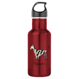Pizza Zebra Cute Kids Cartoon Stainless Steel Water Bottle