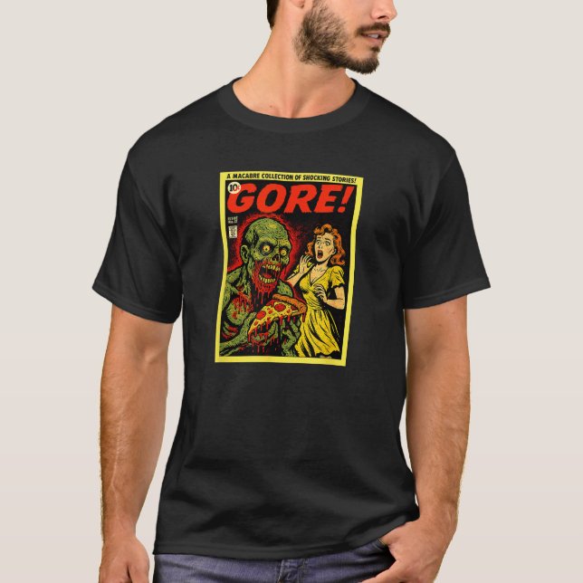 Pizza Zombie Gore Horror Comic Cover  T-Shirt (Front)
