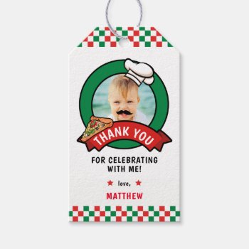 Pizza's Birthday Party Gift Tags by PrinterFairy at Zazzle