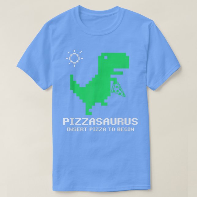 Pizzasaurus Pizza Lovers Retro Arcade Video Game D T-Shirt (Design Front)