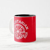 Pizzatarian Pizza Two-Tone Coffee Mug (Front Left)