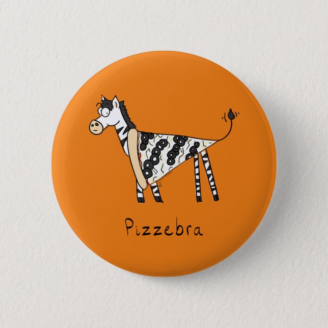 Pizzebra Pizza Zebra Button Pin (Front)
