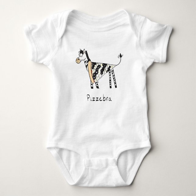 Pizzebra Pizza Zebra Kid's Baby Bodysuit T-Shirt (Front)