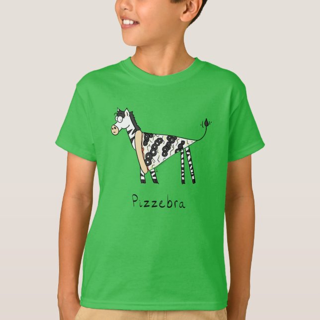 Pizzebra Pizza Zebra Kid's Boy's T-Shirt (Front)