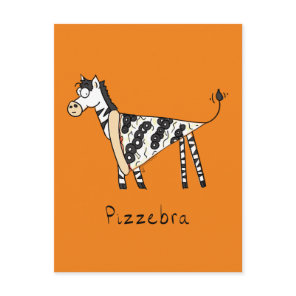 Pizzebra Pizza Zebra Postcard