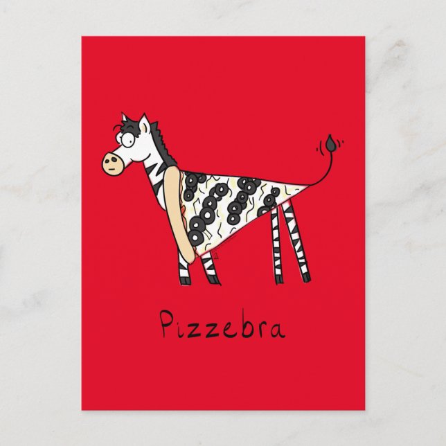 Pizzebra Pizza Zebra Postcard (Front)