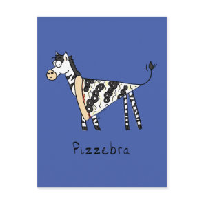 Pizzebra Pizza Zebra Postcard