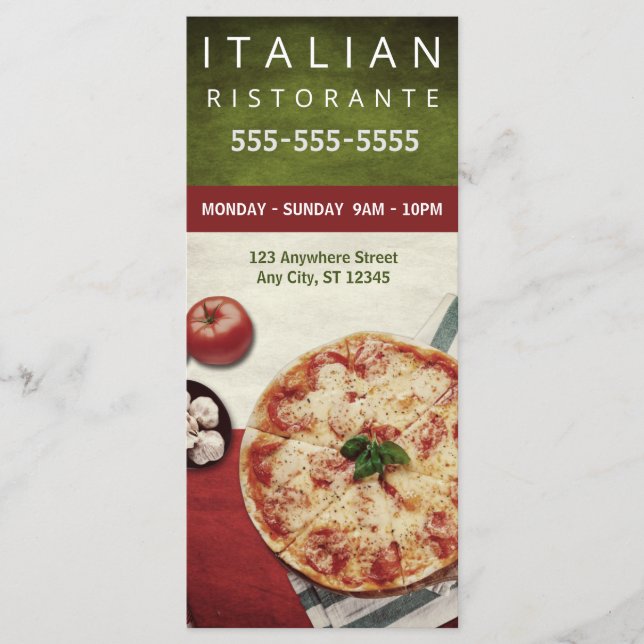 Pizzeria Business Menu (Front)