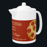 PIZZERIA custom teapot<br><div class="desc">Change the text fields to what you want. You can also change each font and its size and color by using the "Customize it" function, as well as add more text fields if you wish. Further, you can edit the background color of this item to what you want. See my...</div>