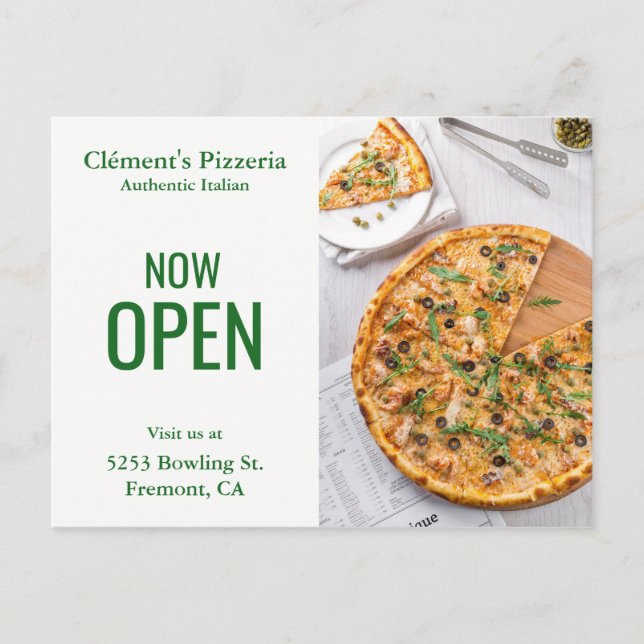 Pizzeria Opening | Now Open | Direct Mail Postcard (Front)