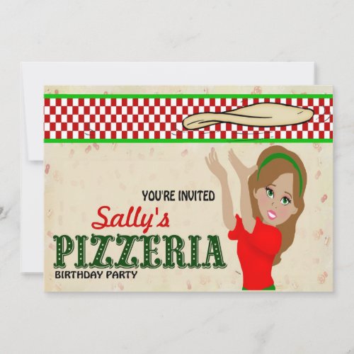 Pizzeria Party Girl Invitation